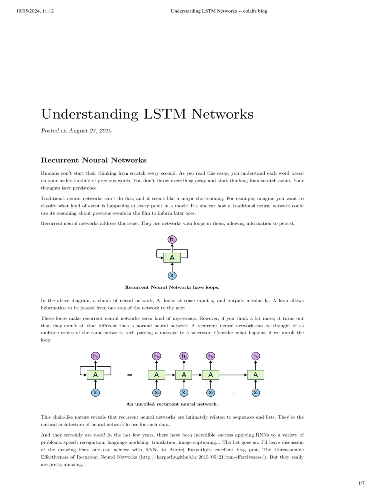 Understanding LSTM Networks: A Deep Dive into RNNs and Long-Term Memory