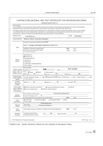 NFPA 14 Standpipe System Test Certificate