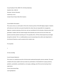 D3 Clinical Dentistry Course Syllabus