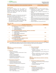Business Communication & Report Writing Study Scheme
