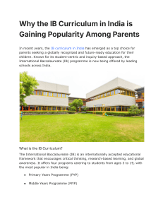 IB Curriculum in India: Why It's Gaining Popularity