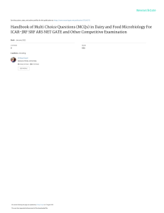 Dairy & Food Microbiology MCQs Handbook for Exams