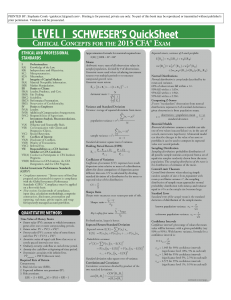 CFA Level I QuickSheet: Critical Concepts for the 2015 Exam