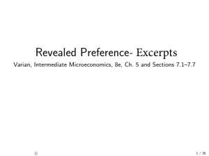 Revealed Preference: Microeconomics Concepts