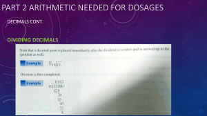 Decimal Division & Rounding for Dosage Calculations