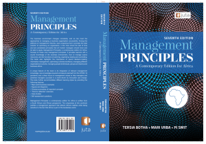 Management Principles: A Contemporary Edition for Africa
