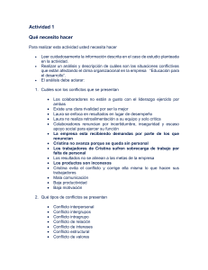 Actividad de An&aacute;lisis de Conflictos: Clima Organizacional