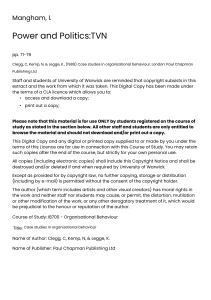 Power & Politics at TVN: Organizational Behavior Case Study