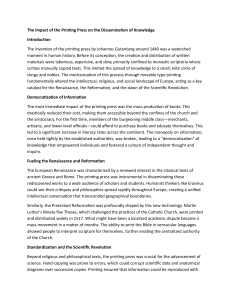Printing Press Impact: Knowledge Dissemination & Revolution