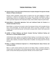 Thesis Proposals: Filipino Architecture & Climate Design