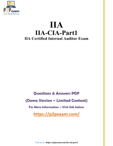 IIA CIA Part 1 Exam Questions & Answers (Demo)