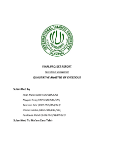 Cheezious Qualitative Analysis: Operational & Quality Management Report