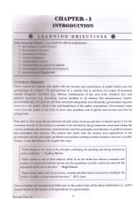 Public Finance Introduction: Concepts & Objectives