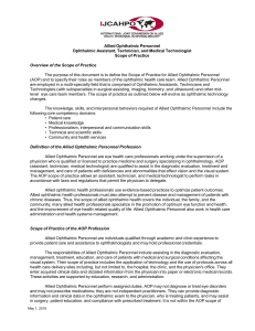 Allied Ophthalmic Personnel Scope of Practice | IJCAHPO