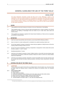 Halal Food Labeling Guidelines - Codex Alimentarius