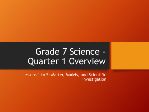 Grade 7 Science: Matter, Models, & Scientific Investigation
