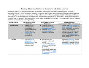 Engaging Online Learners: Teaching Activities & Modalities