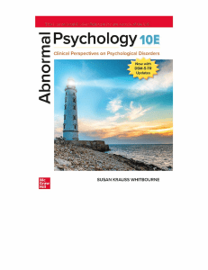 Abnormal Psychology Textbook: Clinical Perspectives, 10E