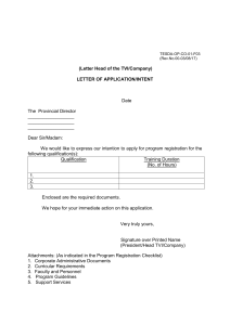 TESDA Program Registration Form & Checklist
