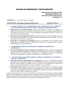 Informe Aprendizaje y Metacognici&oacute;n: M&oacute;dulo Investigaci&oacute;n Educativa