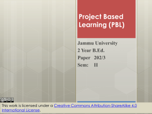 Project Based Learning (PBL) Presentation: Jammu University