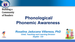 Phonological & Phonemic Awareness: Building Reading Skills