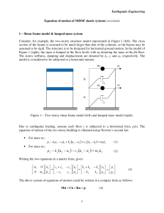 Earthquake Engineering: MDOF Systems & Motion Equations
