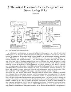 Low Noise Analog PLL Design: A Theoretical Framework