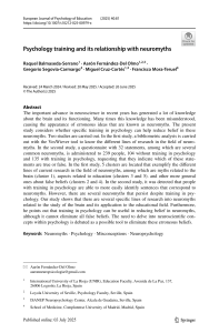 Psychology Training & Neuromyths: A Scientific Study