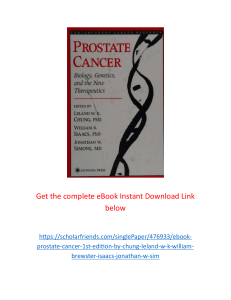 Prostate Cancer: Biology, Genetics, Therapeutics