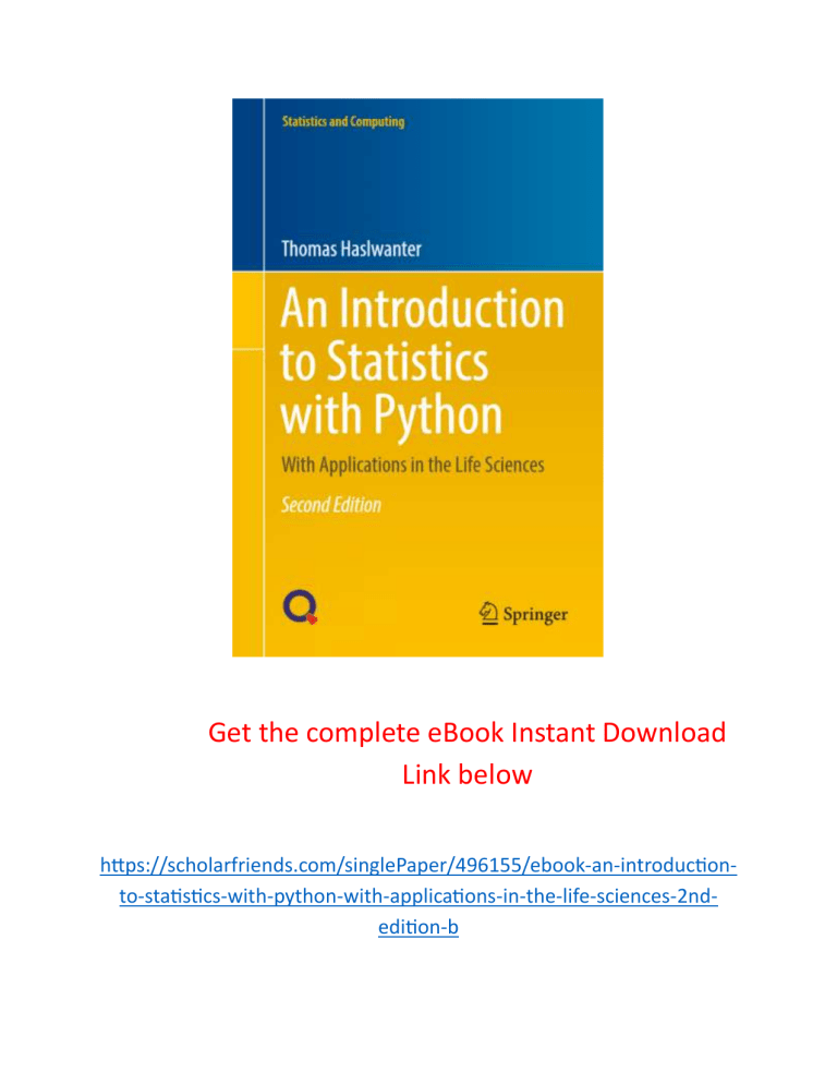 AN INTRODUCTION TO STATISTICS WITH PYTHON WITH APPLICATIONS IN THE LIFE SCIENCES STATISTICS AND COMPUTING PDF visual data 8