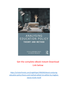 Analysing Education Policy: Theory & Method eBook