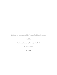 Rethinking Senses & Operant Conditioning in Learning | Psychology