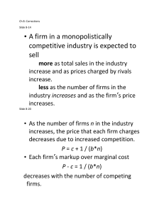 Monopolistic Competition: Corrections & Formulas