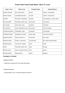 French Verb Tense Cheat Sheet B2 C1