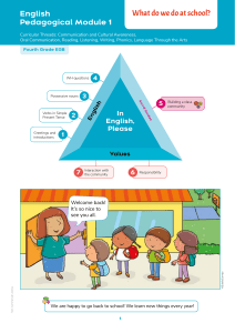 Fourth Grade English Coursebook: What We Do at School