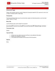 Display Customer Line Items (FBL5N) - SAP Work Instruction