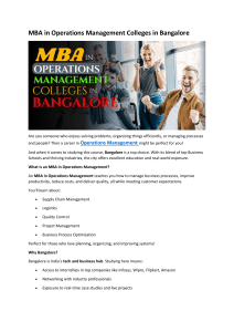 Top MBA in Operations Management Colleges in Bangalore & Careers