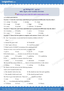English 7 Exam: Global Success - Semester 1