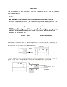 Half/Full Adder & Subtractor Lab Experiment