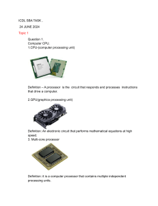 ICDL SBA Task: Computer Hardware & Software Definitions