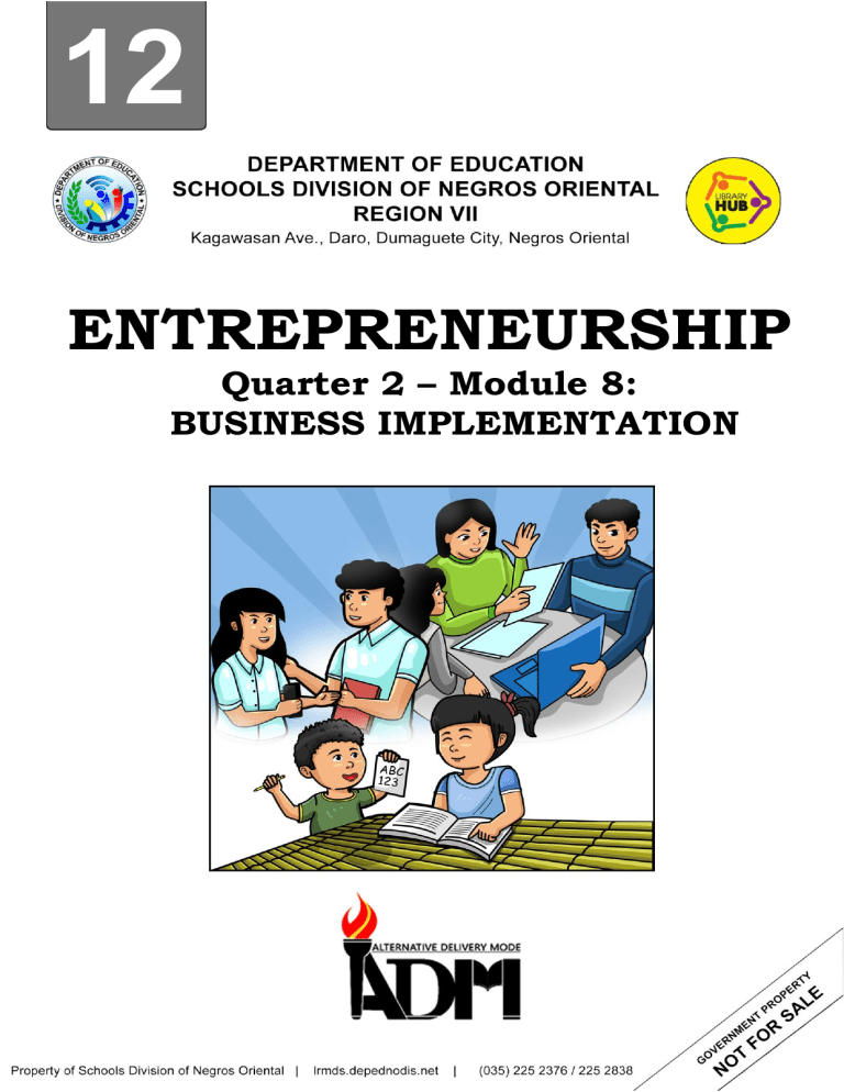 Entrepreneurship: Business Implementation Module