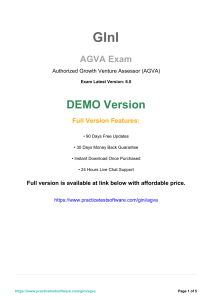 AGVA Exam Demo: Growth Venture Assessor Questions