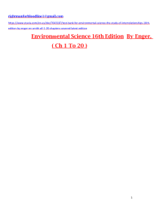 Environmental Science 16th Edition Test Bank