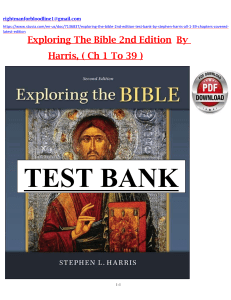 Exploring the Bible Test Bank, 2nd Edition