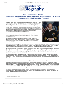 Vice Admiral Daryl L. Caudle Biography