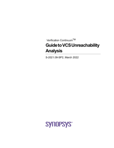 VCS Unreachability Analysis Guide | Synopsys