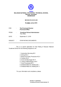 TESDA Vocational Program Star Rating Application