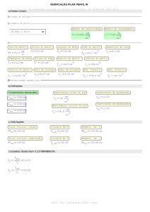 Verificação de Pilar de Aço: Relatório de Cálculo de Perfil W