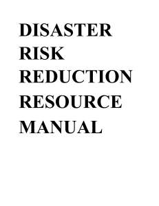 Disaster Risk Reduction Resource Manual - TUP